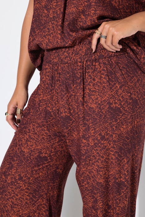 Palazzohose, wide Legs, Croco-Print