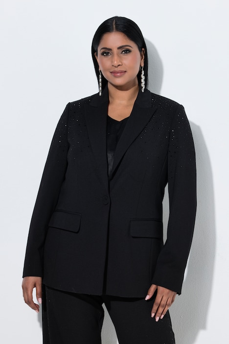 Blazer, Ziersteine, Reverskragen, Langarm