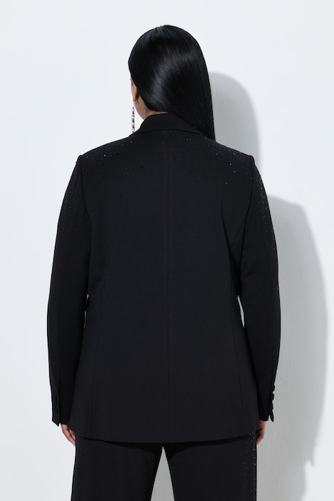 Blazer, Ziersteine, Reverskragen, Langarm