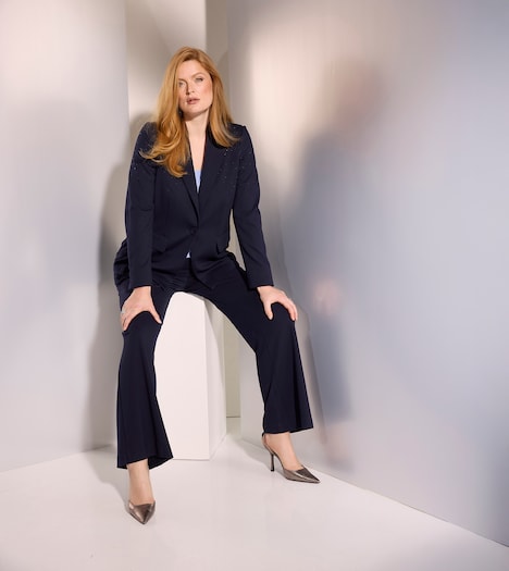 Blazer, Ziersteine, Reverskragen, Langarm