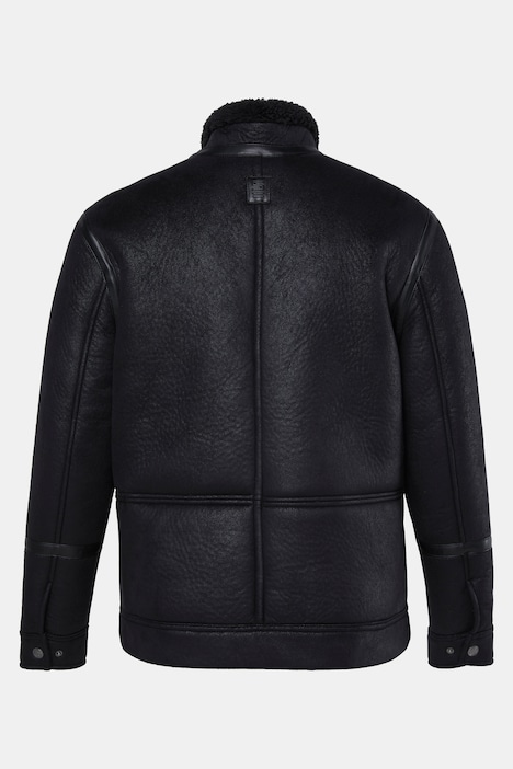 Lederoptik-Jacke, vegan, lässige Passform, Stehkragen, bis 8 XL