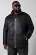 Lederoptik-Jacke, vegan, lässige Passform, Stehkragen, bis 8 XL