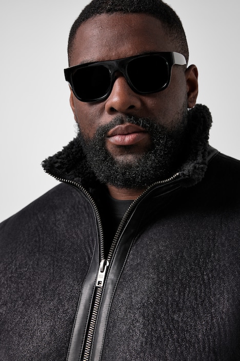 Lederoptik-Jacke, vegan, lässige Passform, Stehkragen, bis 8 XL