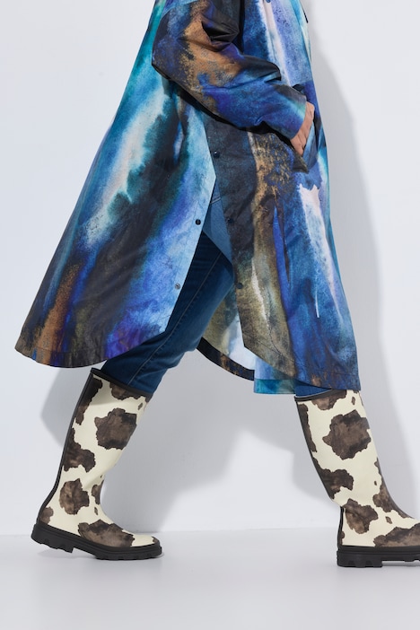 Functionele regencape, unisex, print, capuchon