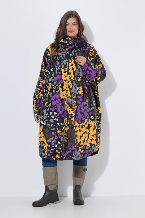 Poncho de pluie technique, modèle unisexe, capuche et logo poitrine