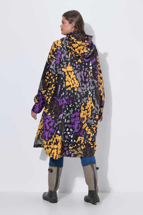 Poncho de pluie technique, modèle unisexe, capuche et logo poitrine