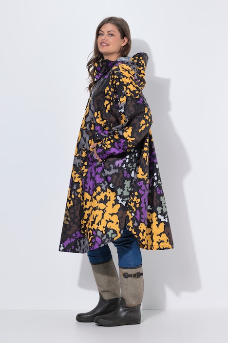 Poncho de pluie technique, modèle unisexe, capuche et logo poitrine