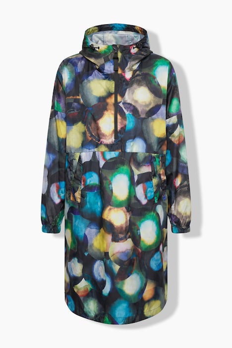 Functionele regencape, unisex, print, capuchon