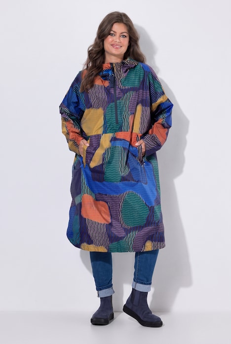 Funktions-Regencape, Unisex, Print, Kapuze