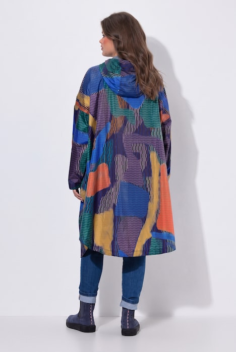 Funktions-Regencape, Unisex, Print, Kapuze