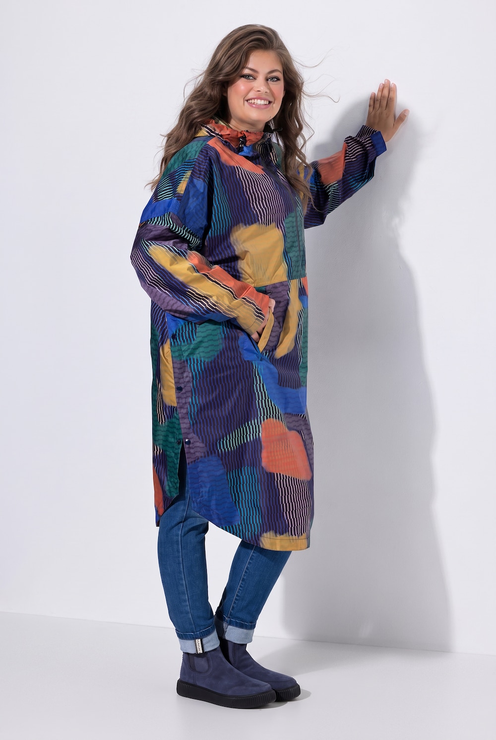 Funktions-Regencape, Unisex, Print, Kapuze