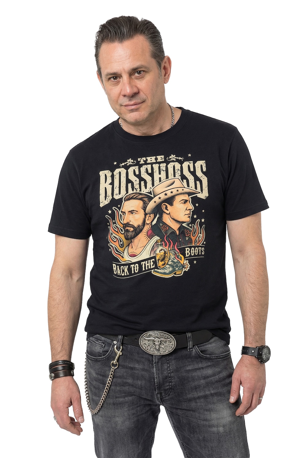 Stora storlekar T-Shirt, Her, svart, storlek: L, Bomull, JP1880