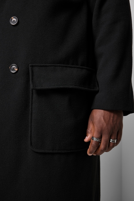 Manteau en laine mélangée, double boutonnage, col à revers - jusqu'au 8 XL
