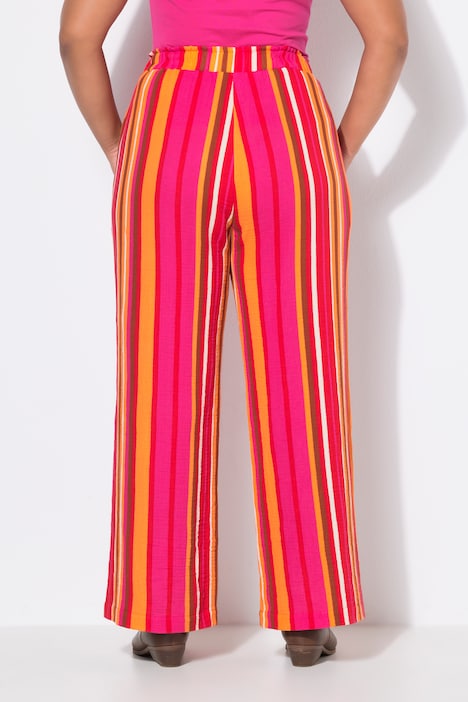Hose, wide Legs, Musselin, Streifen