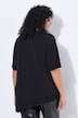 T-Shirt, asymetrischer Saum mit Spitze, Rundhals, Halbarm