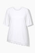 T-shirt avec dentelle, décolleté rond et manches courtes