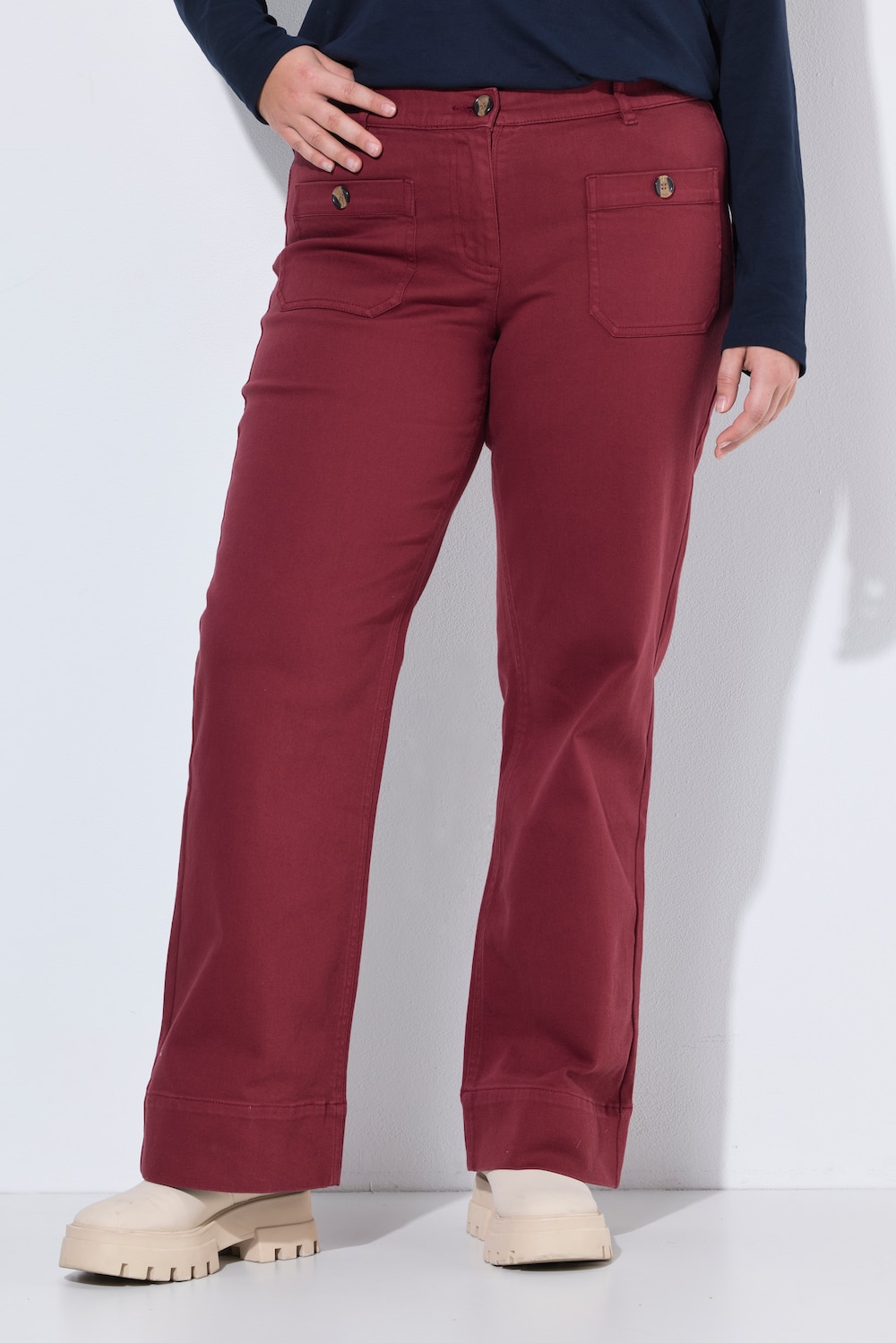 Jeans Mary, wijde pijpen, comfortabele tailleband, biologisch katoen