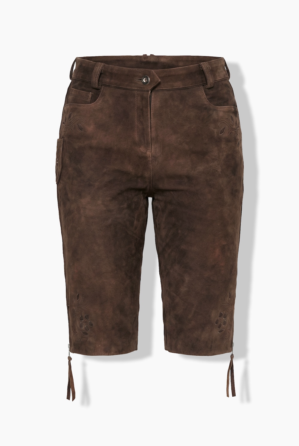 Trachten-Lederhose, Veloursleder, Stickerei