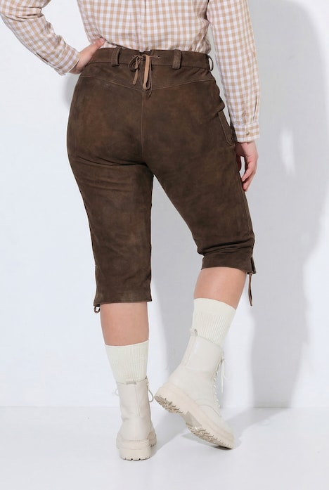 Trachten-Lederhose, Veloursleder, Stickerei