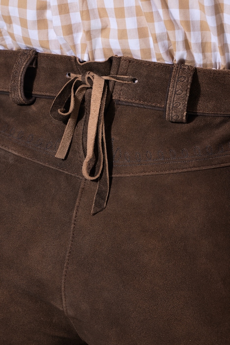 Trachten-Lederhose, Veloursleder, Stickerei