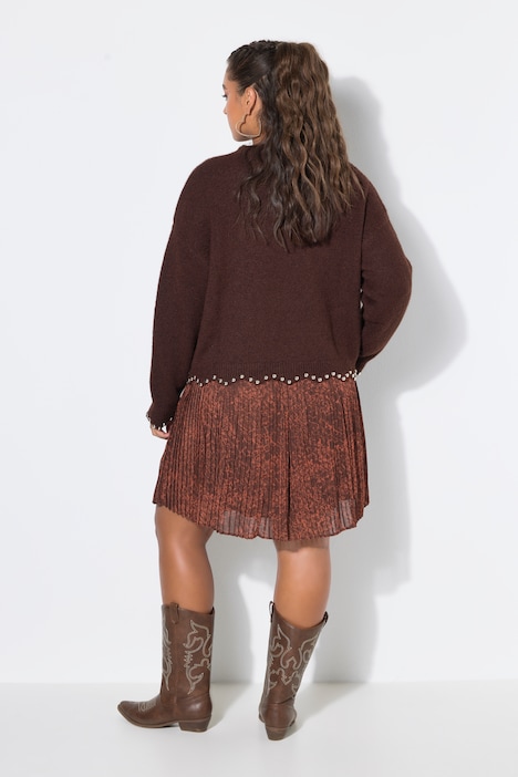Pullover, Straight Shape, Perlennieten