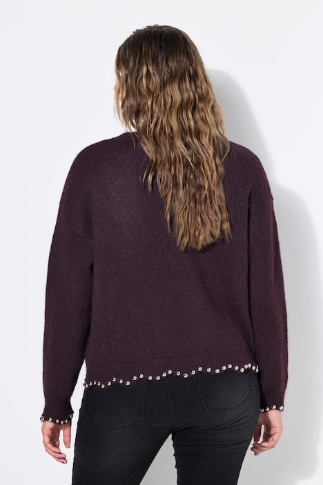 Pullover, Straight Shape, Perlennieten