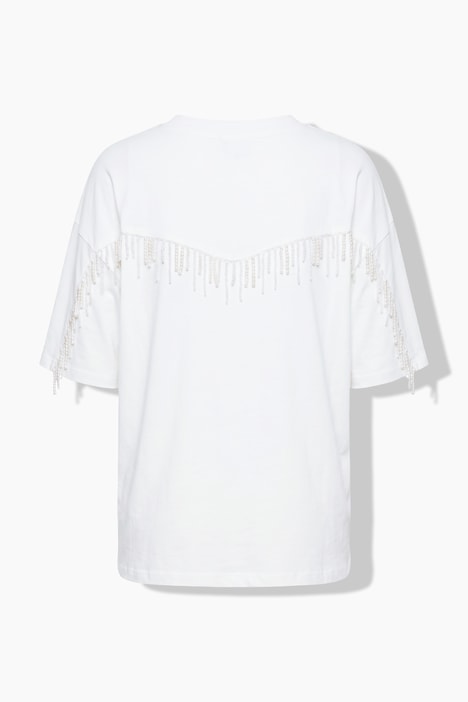 T-Shirt, Oversize Shape, Perlenfransen