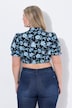 Dirndl blouse, bloemen, opstaande kraag, V-hals, korte mouwen