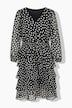 Midi-jurk, comfortabel model, chiffon, stippen