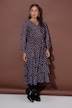 Midi-jurk, comfortabel model, chiffon, stippen