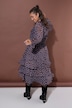 Midi-jurk, comfortabel model, chiffon, stippen