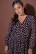 Midi-jurk, comfortabel model, chiffon, stippen