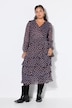 Midi-jurk, comfortabel model, chiffon, stippen