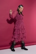 Midi-jurk, comfortabel model, chiffon, stippen