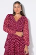 Midi-jurk, comfortabel model, chiffon, stippen