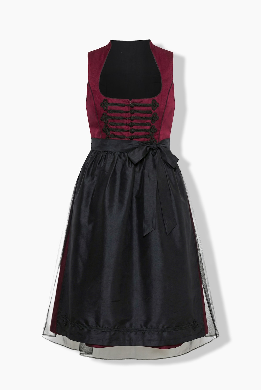 Stora storlekar Dirndl med snörning, Dam, röd, storlek: 56, Polyester/Bomull, Ulla Popken