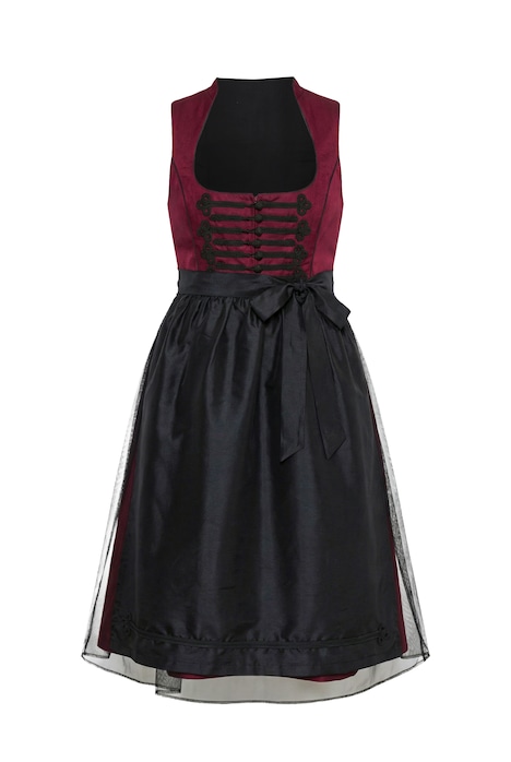 Dirndl, šněrování, krajka, hranatý výstřih, bez rukávů