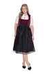 Dirndl, šněrování, krajka, hranatý výstřih, bez rukávů