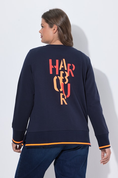 Sweatshirt, V-Ausschnitt, Langarm, Rückenprint, OEKO-TEX MIG