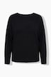 Pullover, Querripp, Rundhals, Fledermaus-Langarm