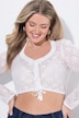 Chemisier traditionnel Dirndl en dentelle, col montant et décolleté carré, manches courtes