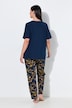 Pyjama, gemusterte Hose, Rundhals, Halbarm