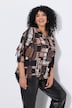 Shirt, grafischer Druck, V-Ausschnitt, 3/4-Arm