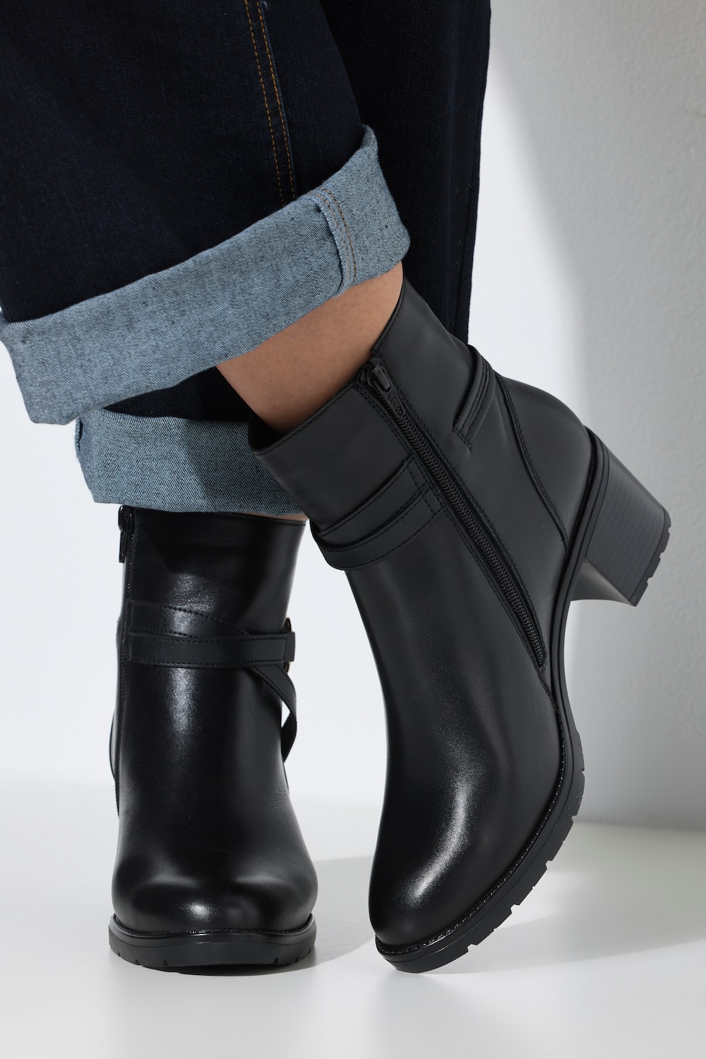 Remonte Leder-Stiefeletten, Wechselfussbett, Weite F 1/2