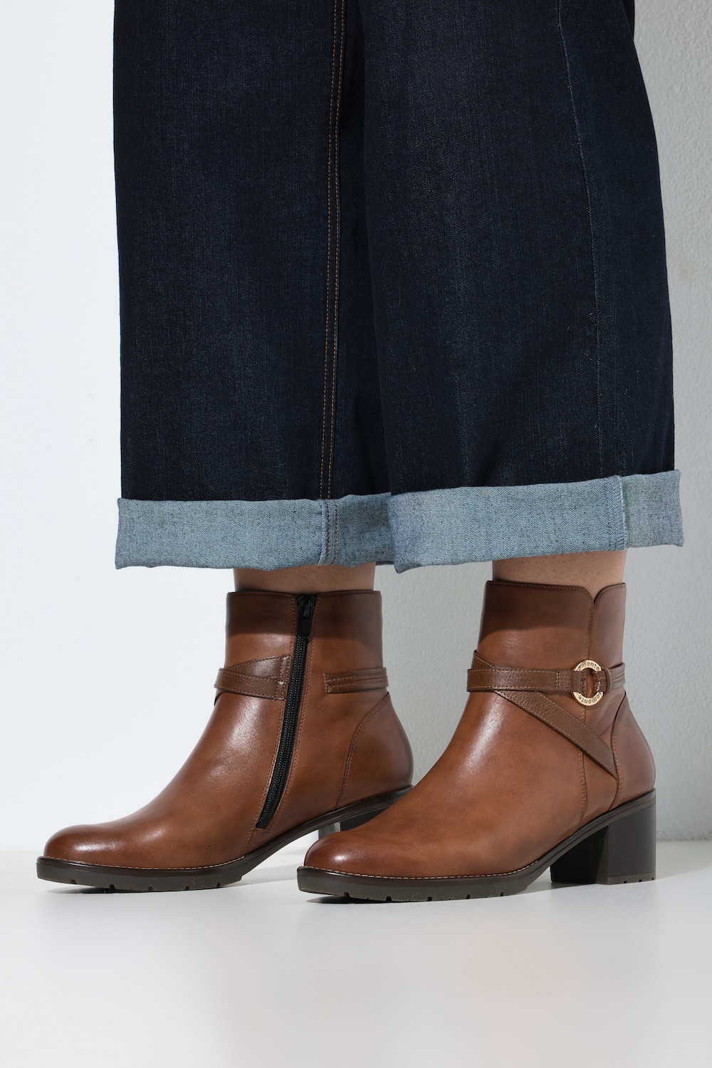 Remonte Leder-Stiefeletten, Wechselfussbett, Weite F 1/2