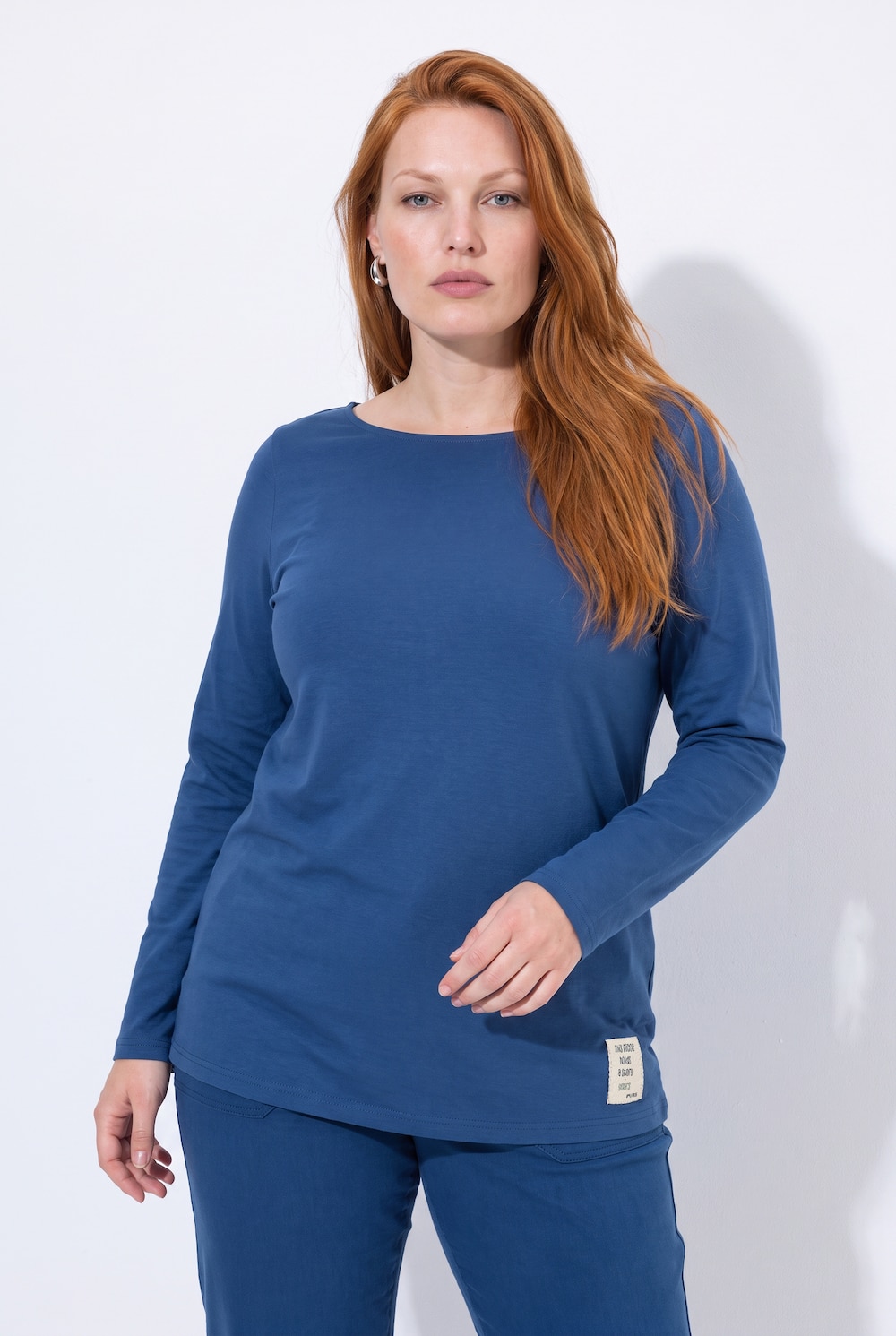 shirt, knopen, boothals, lange mouwen, biologisch katoen