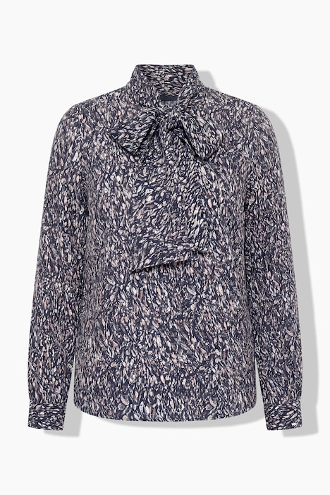 Bluse, Schluppe, Stehkragen, Langarm