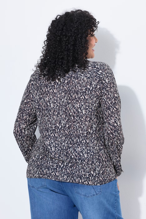 Bluse, Schluppe, Stehkragen, Langarm