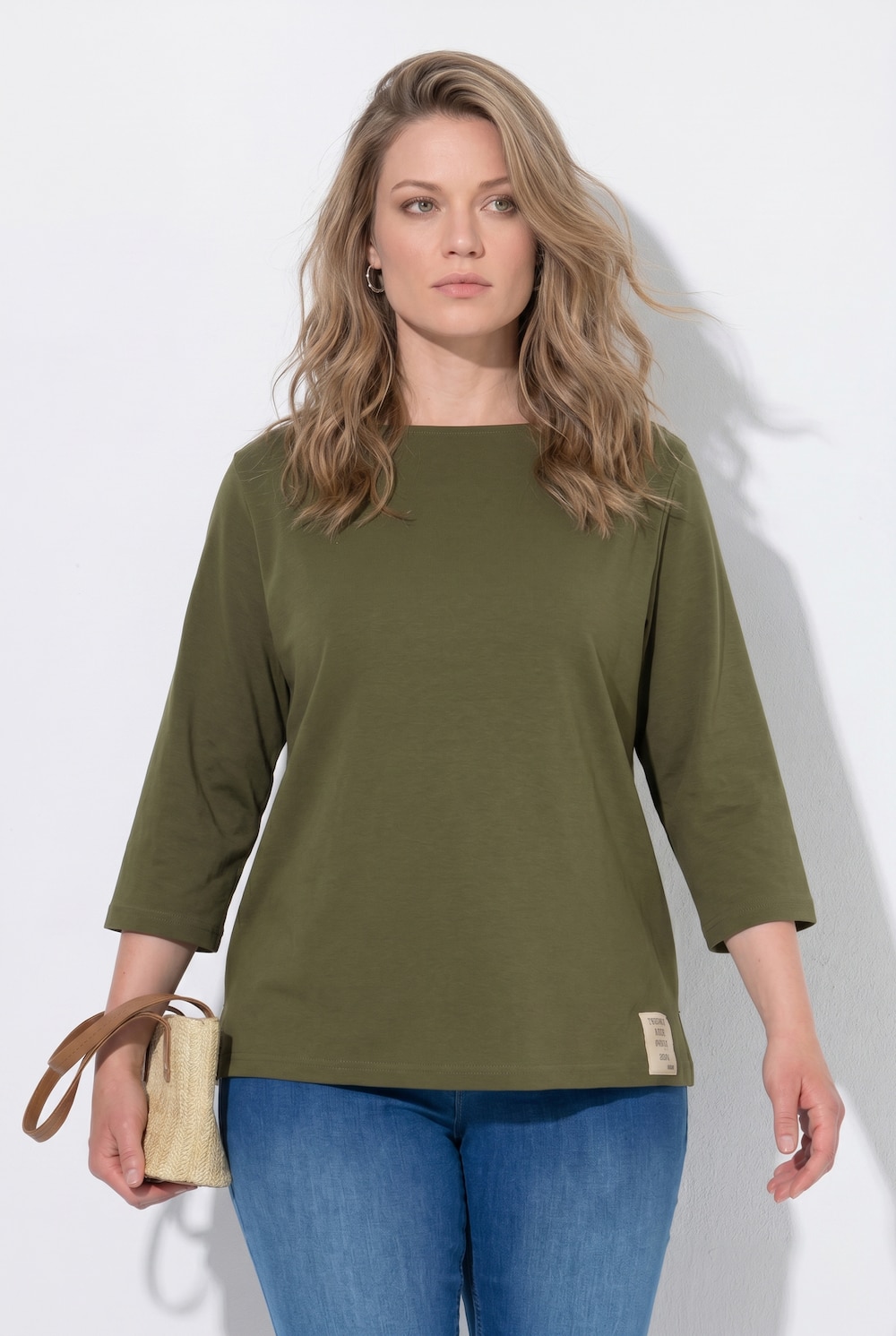 Shirt, U-Boot-Ausschnitt, 3/4-Arm, Biobaumwolle