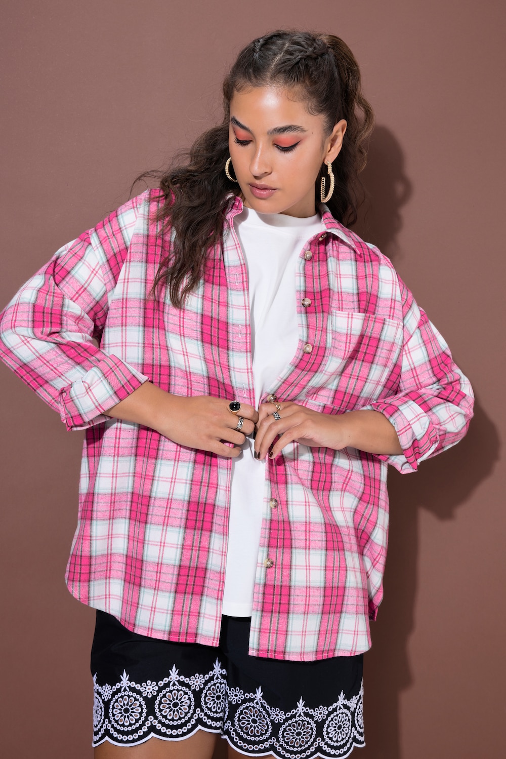 Flanellhemd, oversized, Karo Holzfällerhemd
